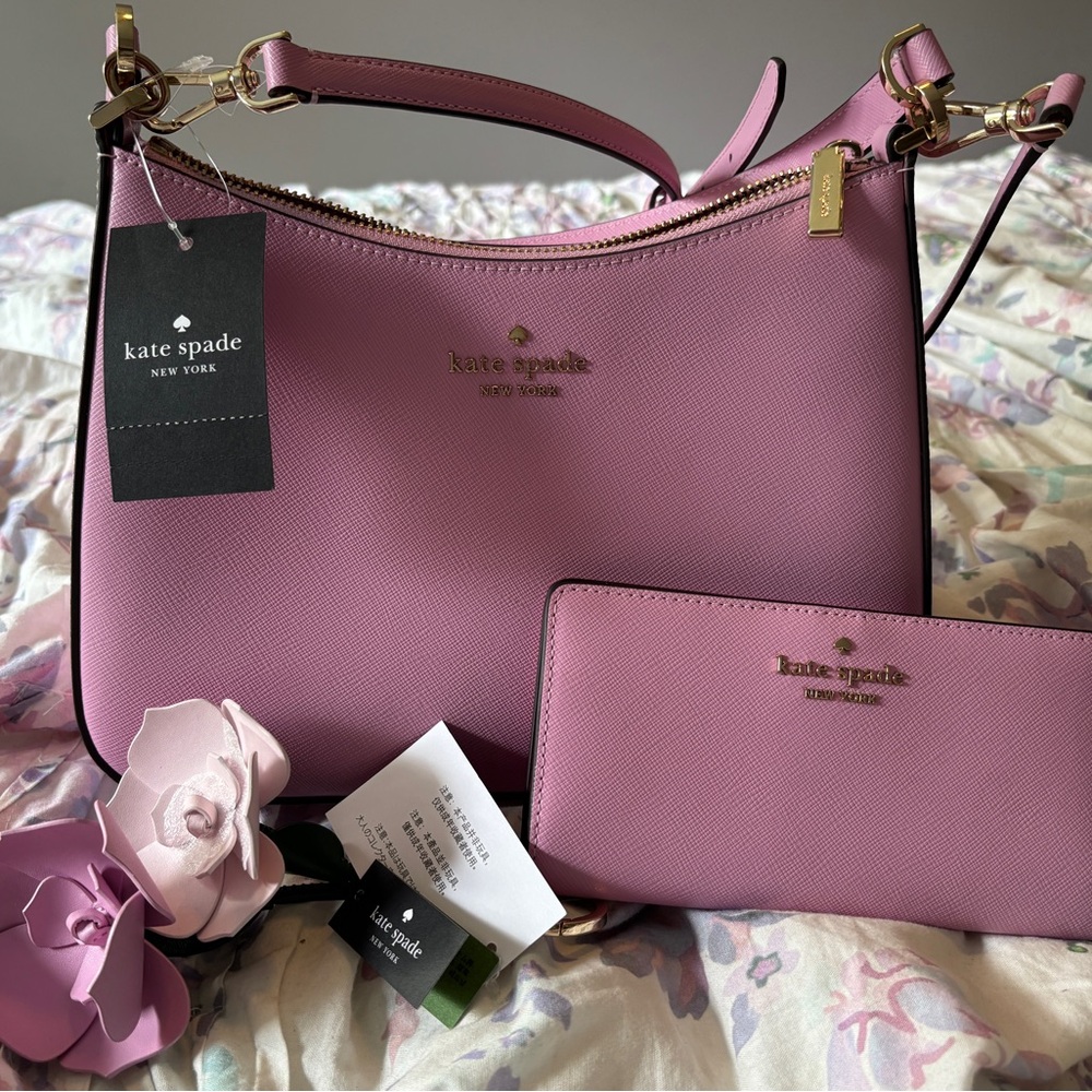 Kate Spade Madison Bag and Matching Wallet with Perfect Plume Keychain - lovely!